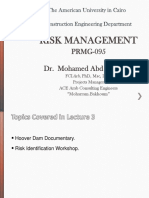 Risk Management: PRMG-095 Dr. Mohamed Abd El Ghany