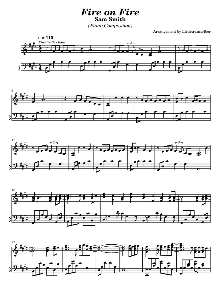 Fire On Fire (Piano Composition) PDF Keyboard Instruments Piano