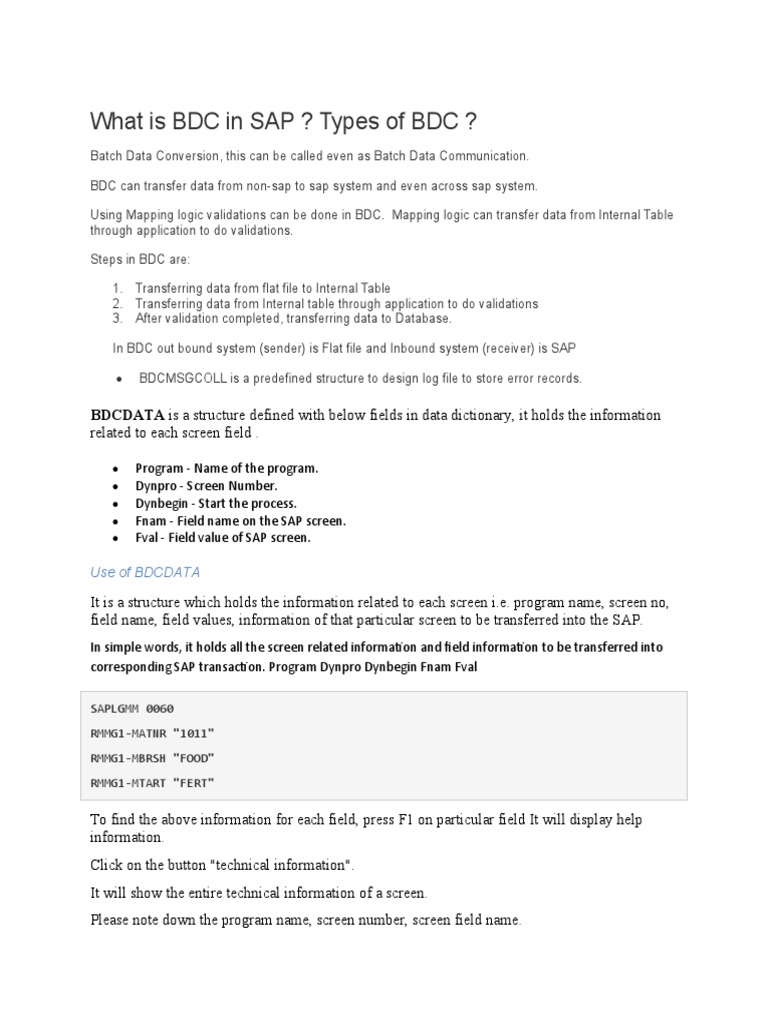 what-is-bdc-in-sap-types-of-bdc-pdf-databases-database