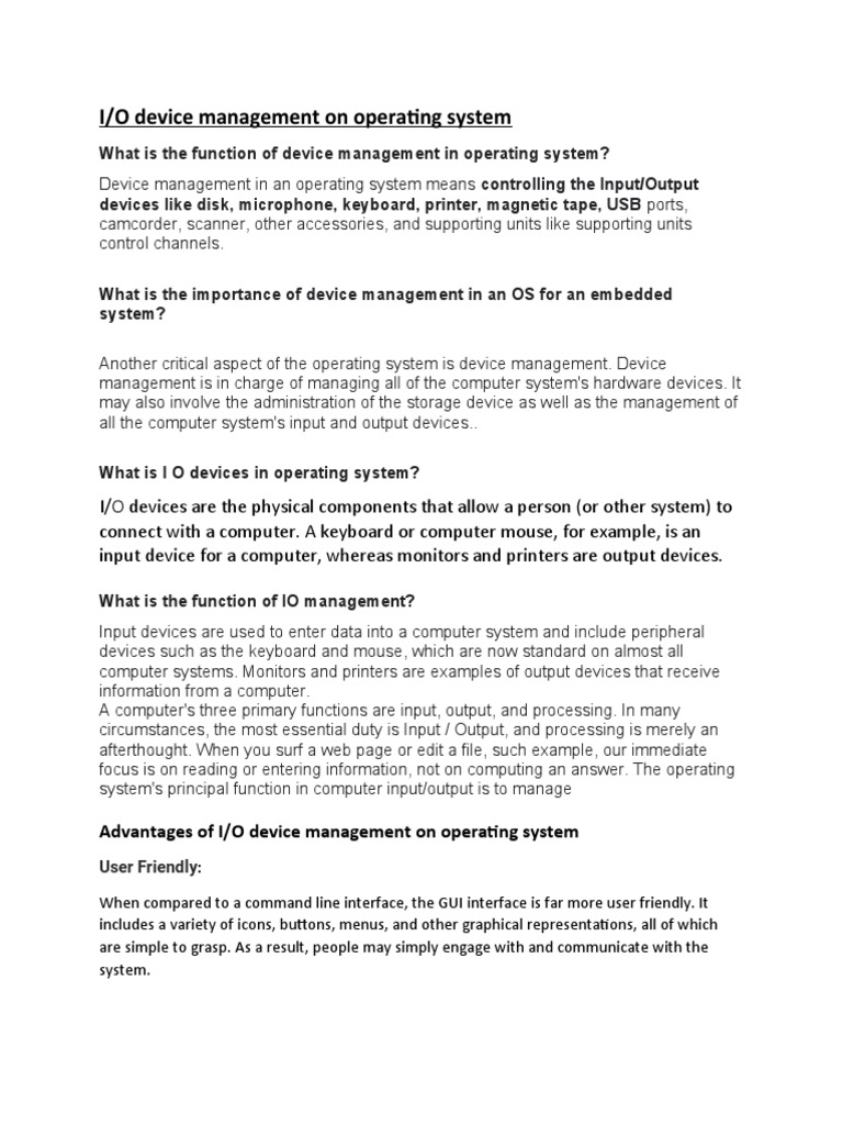 Operating Systems | PDF | Operating System | Input/Output