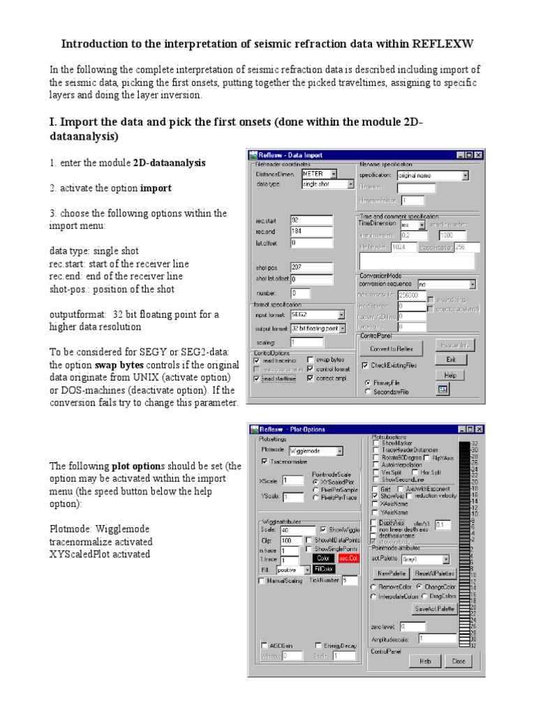 Seismic Refraction Data in REFLEXW | PDF | Computer File | Computer ...