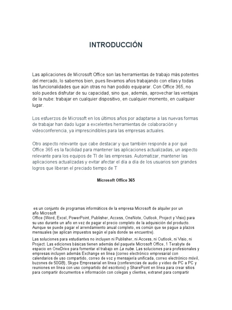 Introducción: Microsoft Office | PDF | Microsoft | Software