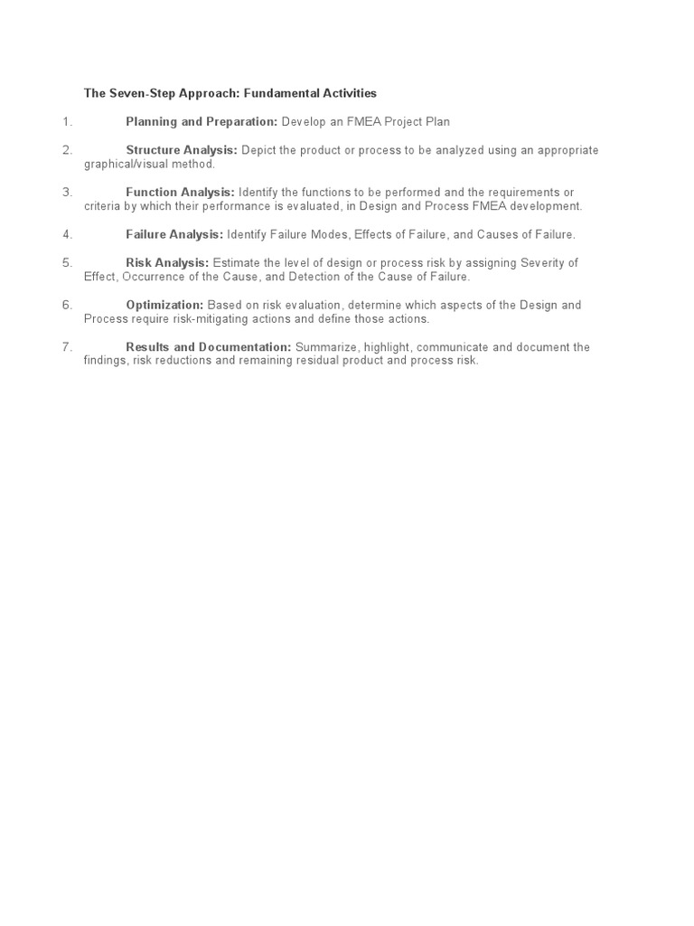 The Seven-Step Approach: Fundamental Activities | PDF