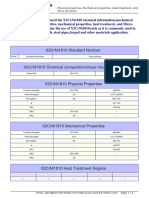 Data Table For Grades Special Alloy X2Crni1810
