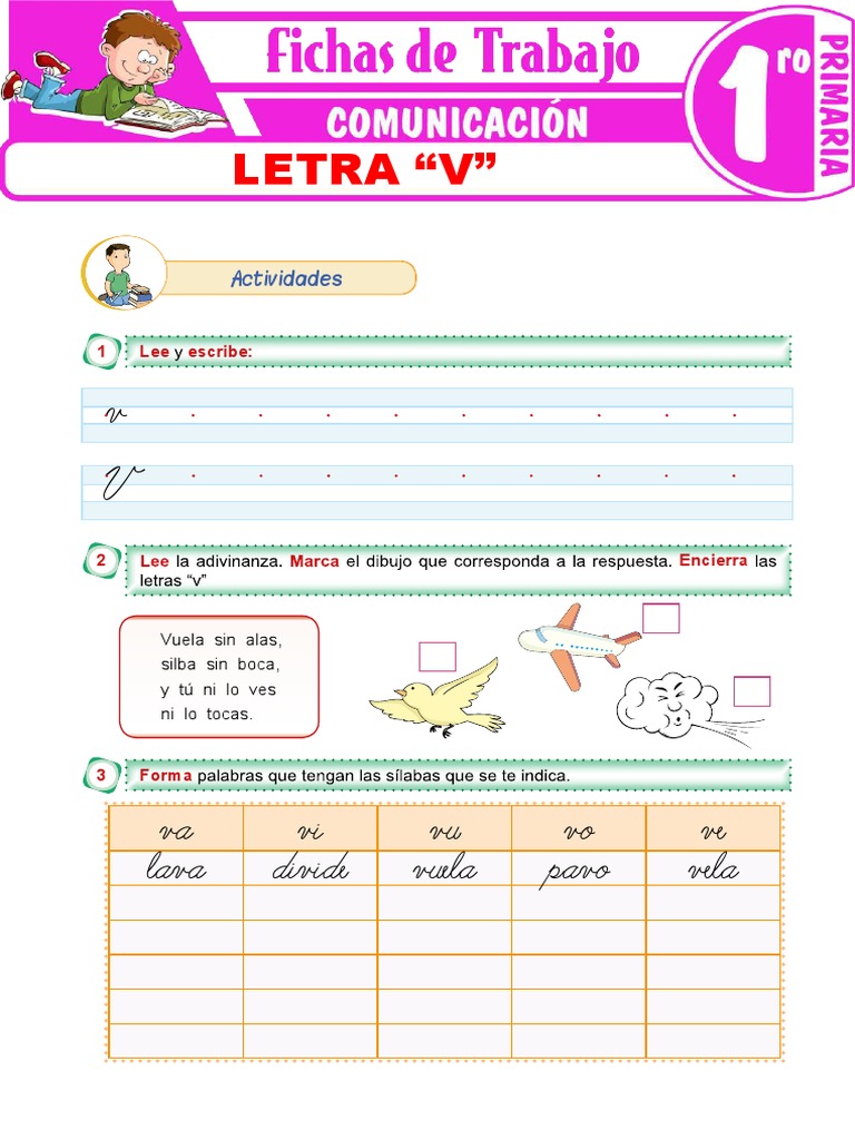 Fichas Con La Letra V