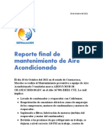 Reporte Final de Mantenimiento de Aire Acondicionado