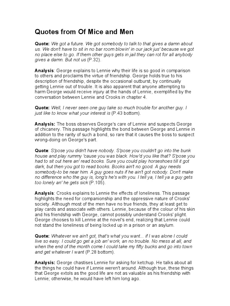 Quotes From Of Mice And Men