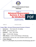 Advanced Measurement Systems & Sensors: An Introduction: Lecture