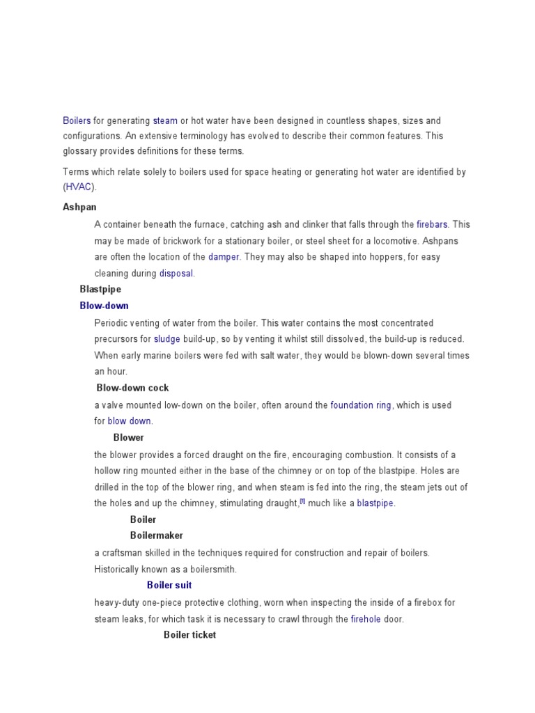Boiler Terms PDF Boiler Steam