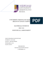 Universiti Teknologi Mara Perak Branch Tapah Campus Materials Science PHY 351 Individual Assignment
