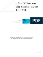 Lecon 3 W Mise en Forme Du Texte Avec HTML PDF