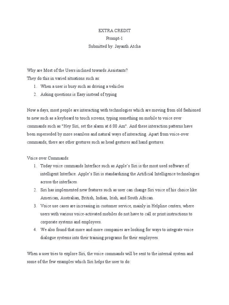 Extra Credit | PDF | Siri | User Interface
