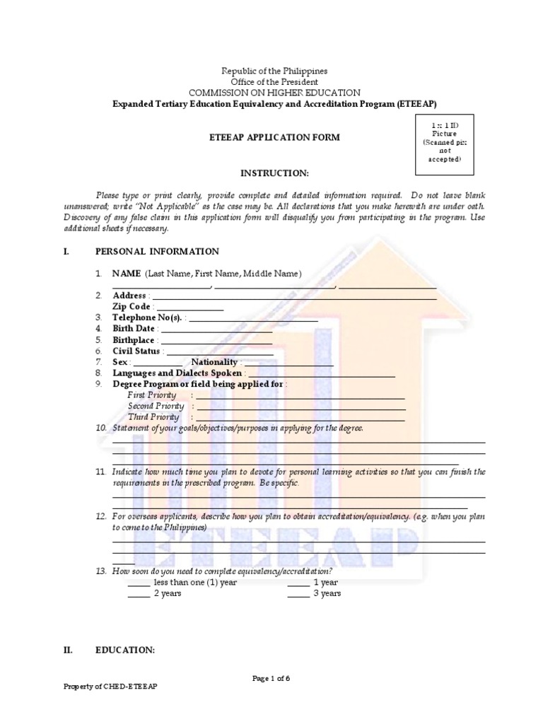 Eteeap Application Form Pdf Academic Degree University And