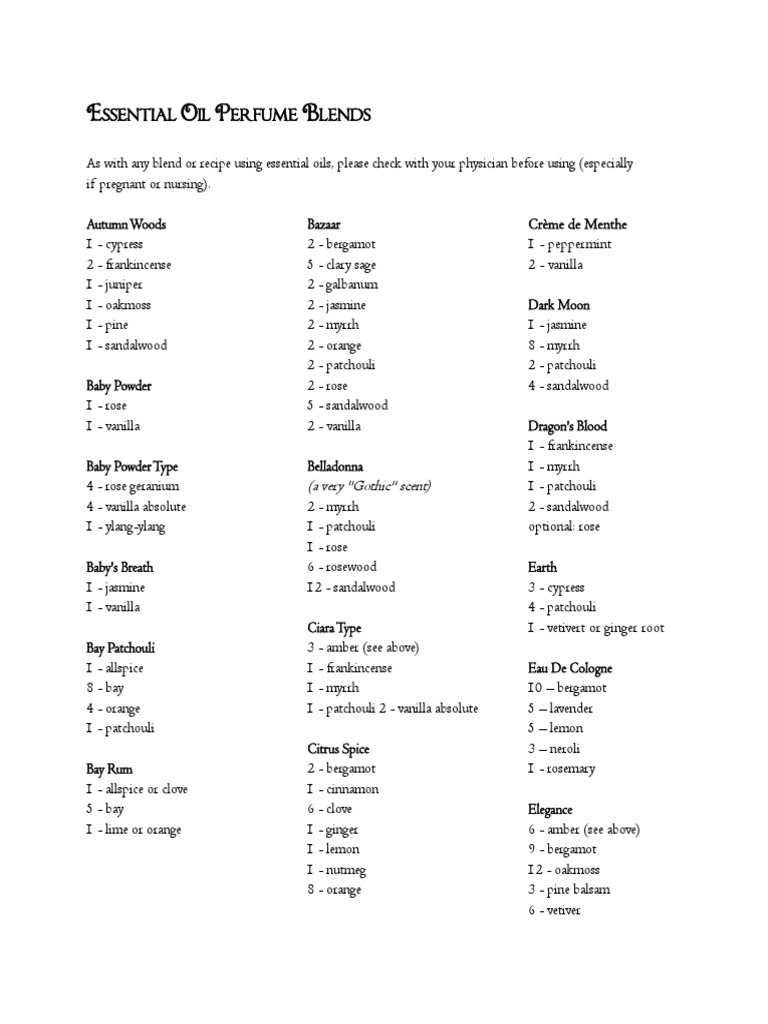 50 Essential Oil Blends | PDF | Perfume | Essential Oil for Free Printable List Of Essential Oils And Their Uses