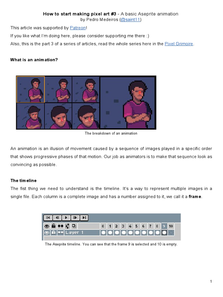 Aseprite Animation Basics Tutorial | PDF | Computing