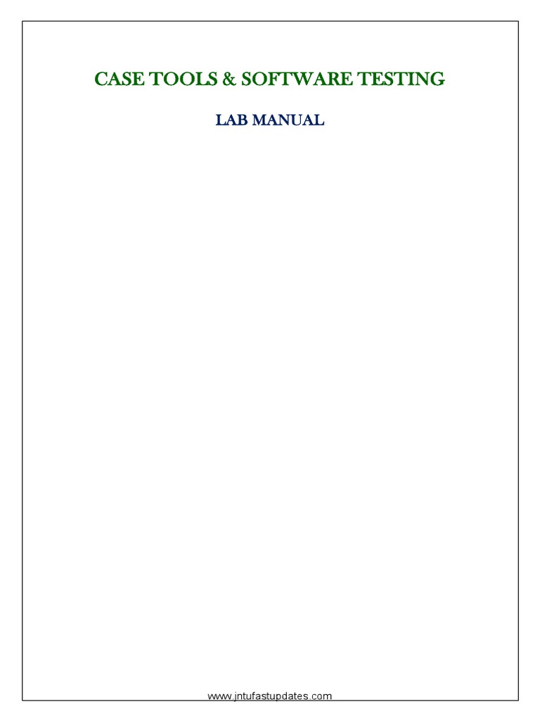 Case Tools Software Testing Lab Manual PDF Use Case Class Programming)
