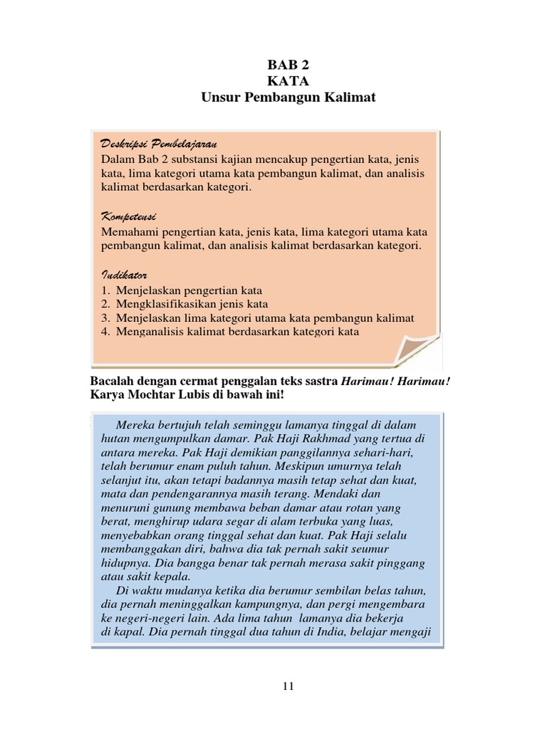 Kategori Kata dan Analisis Kalimat | PDF