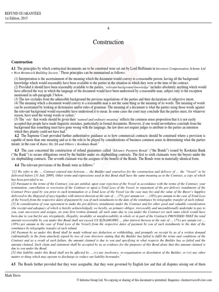 Contract Interpretation Principles | PDF | Guarantee | Bankruptcy