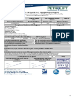 Certificate of Proof Test of Lifting Equipment