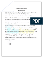 Class: 9 Subject: Mathematics Worksheets