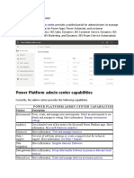 Power Platform Admin Center Capabilities Feature Description