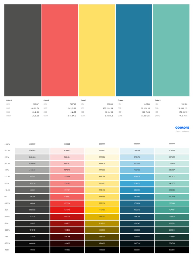 Color Palette and Codes Overview | PDF | Communication Design ...