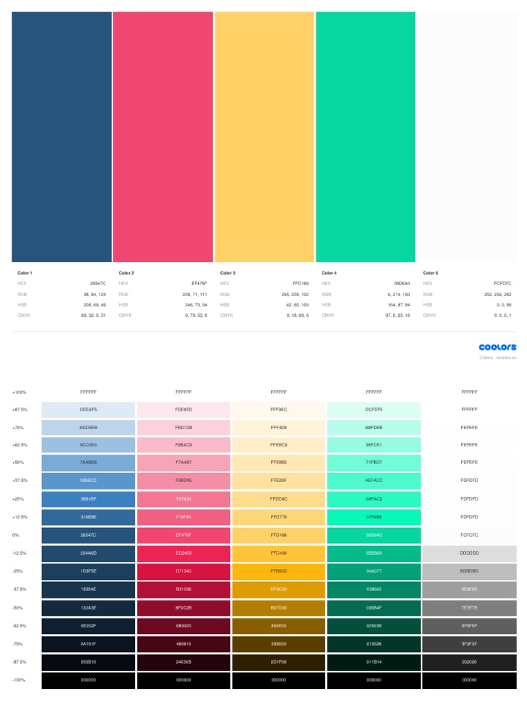 Color Codes and Shades Overview | PDF | Imaging | Techniques