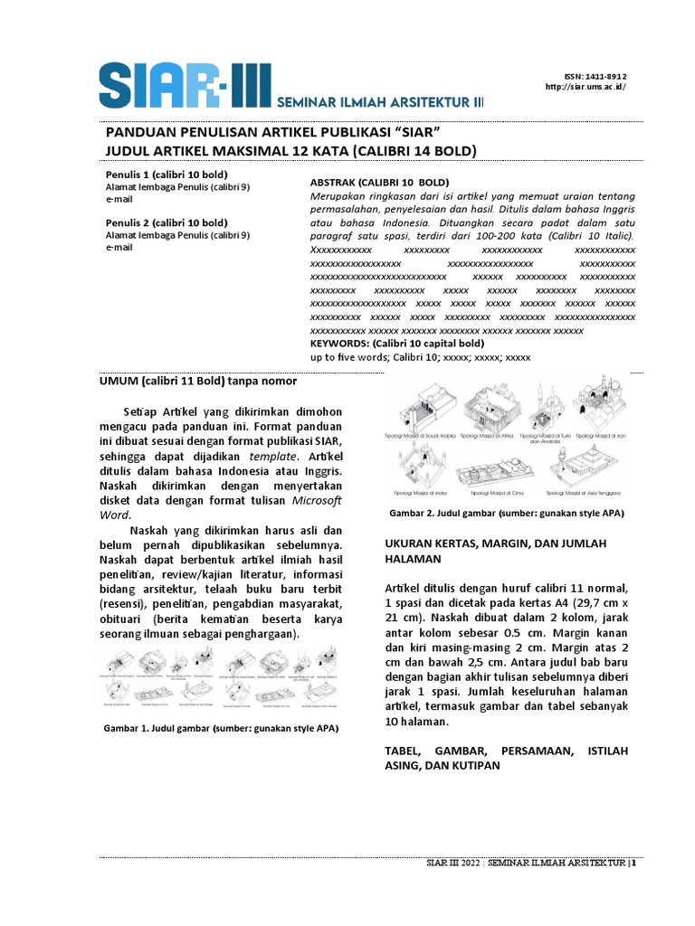 Panduan Penulisan Artikel SIAR | PDF