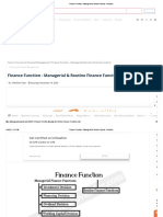 Finance Function - Managerial & Routine Finance Functions