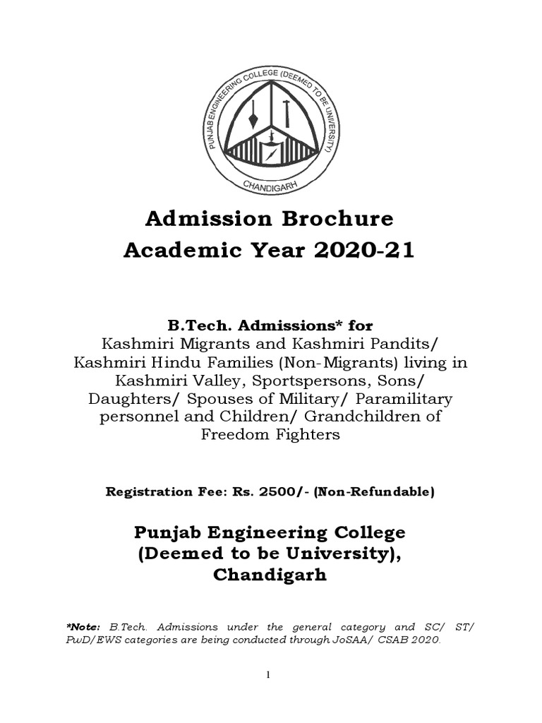 B.Tech Admissions for Special Categories | PDF | University And College ...