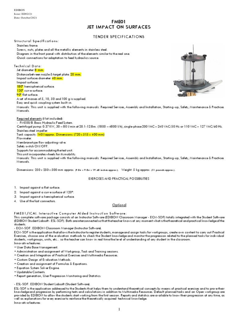 04 - Fme01 Jet Impact | PDF | Flow Measurement | Data Acquisition