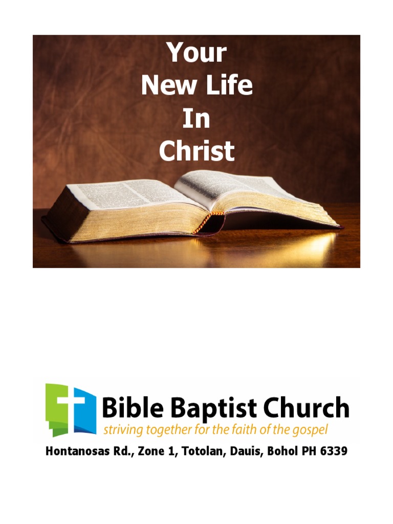 Your New Life In Christ Pdf Baptism Christian Church