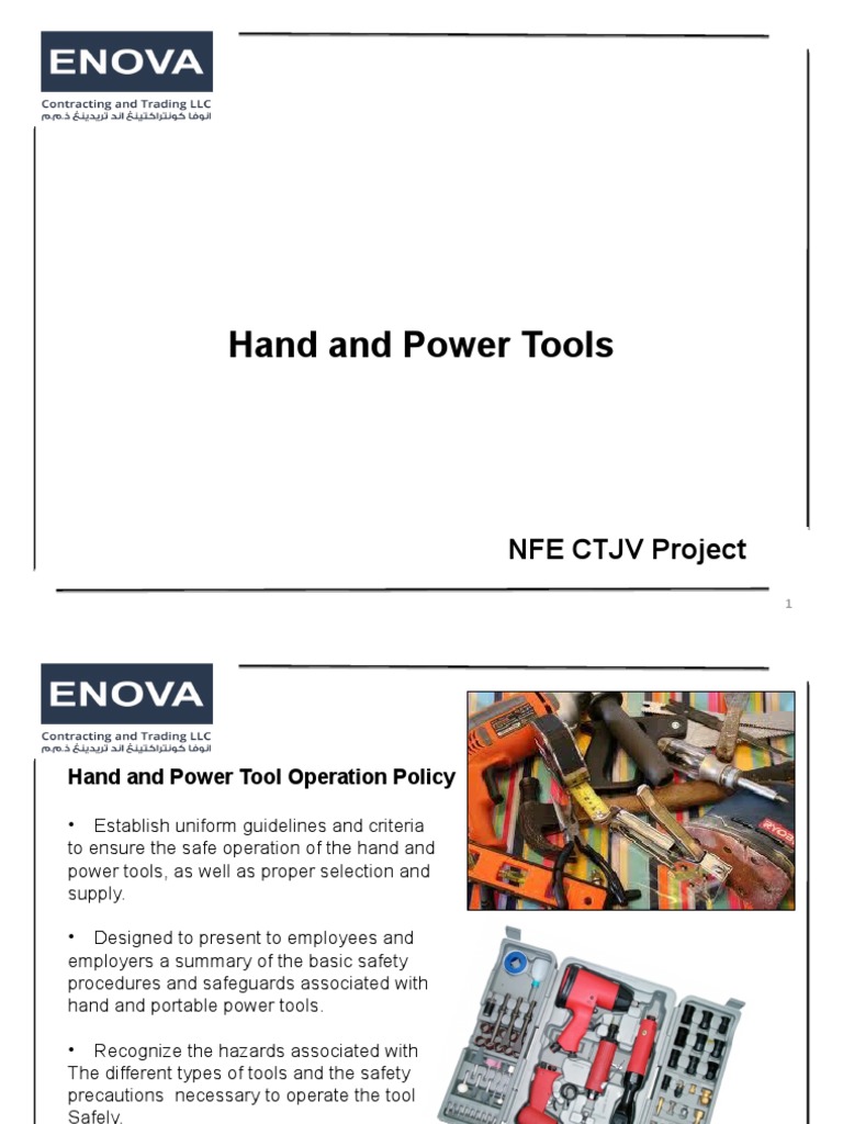 Hand Power Tool Training PDF Elbow Tools