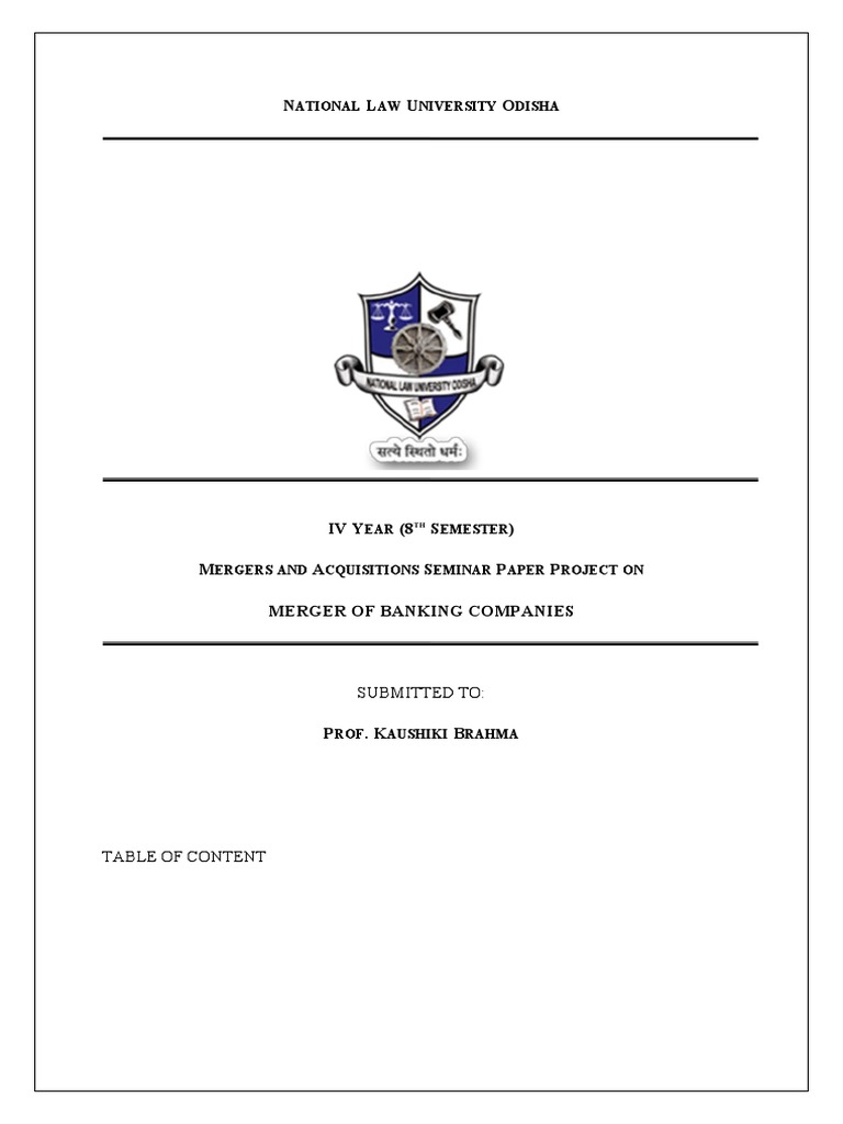 Merger of Banking Companies | PDF | Banks | Mergers And Acquisitions