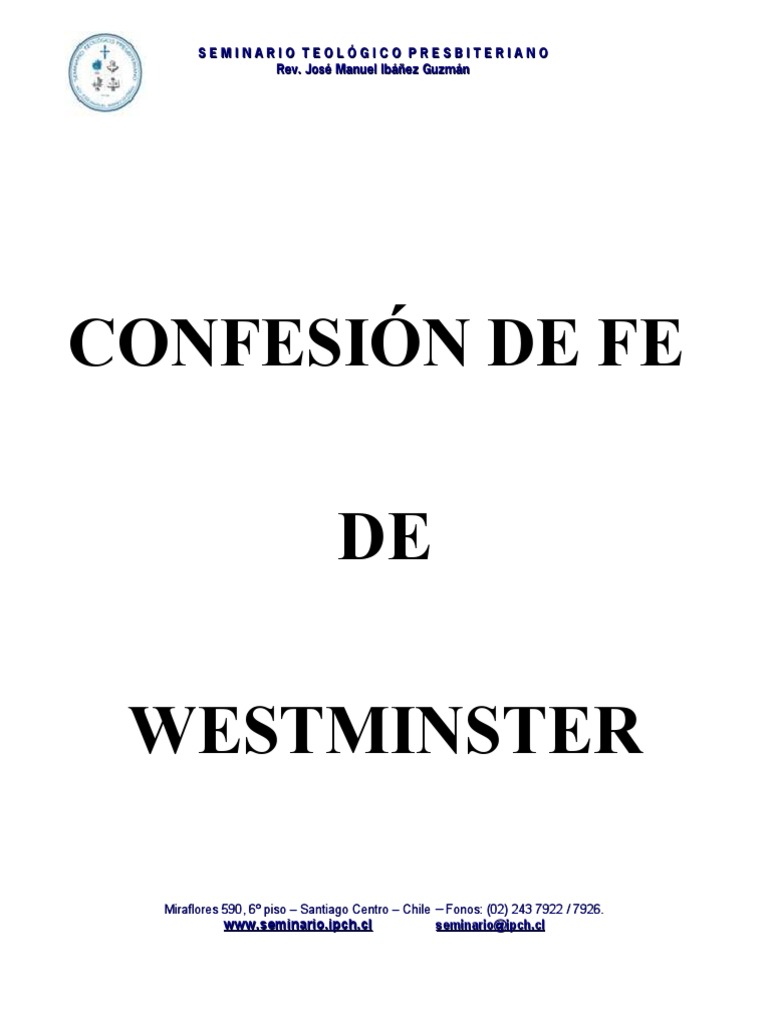 Confesión de Fe de Westminster PDF presbiterianismo Cristo (título)