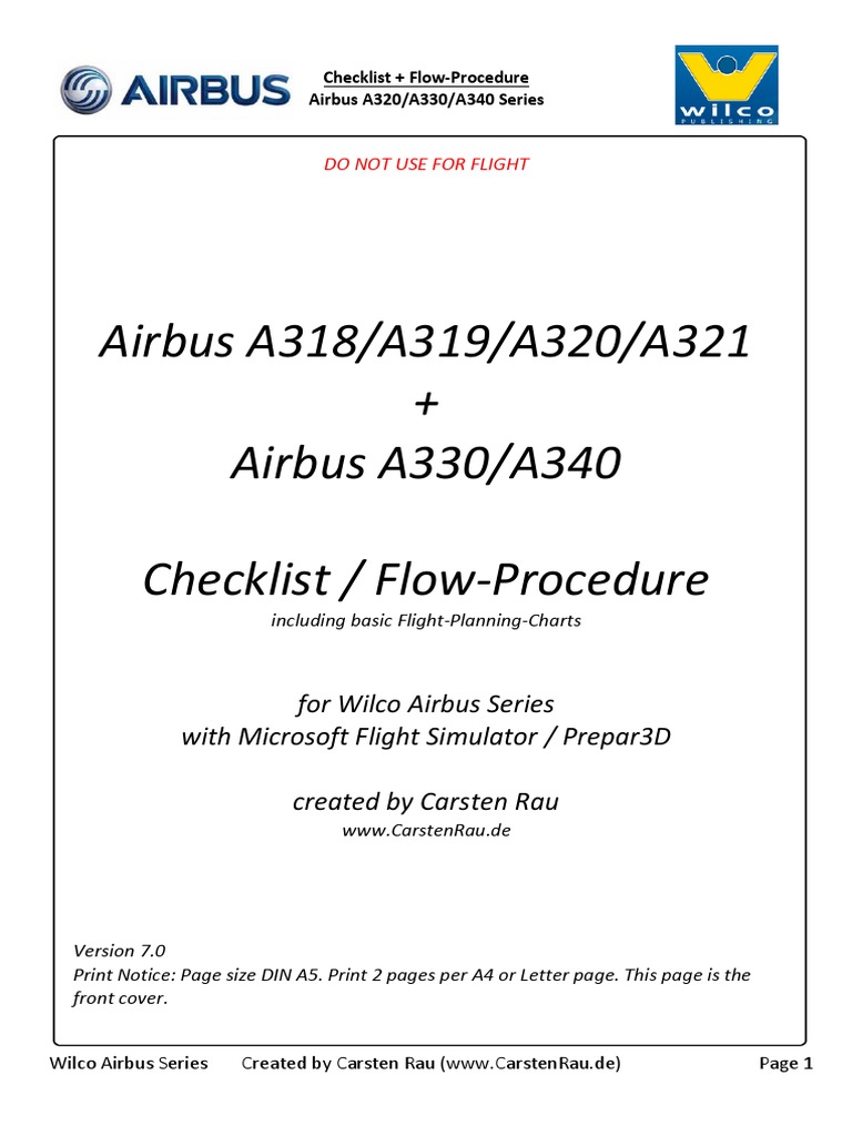 Airbus A320/A330/A340 Checklist | PDF | Vehicles | Aerospace Engineering