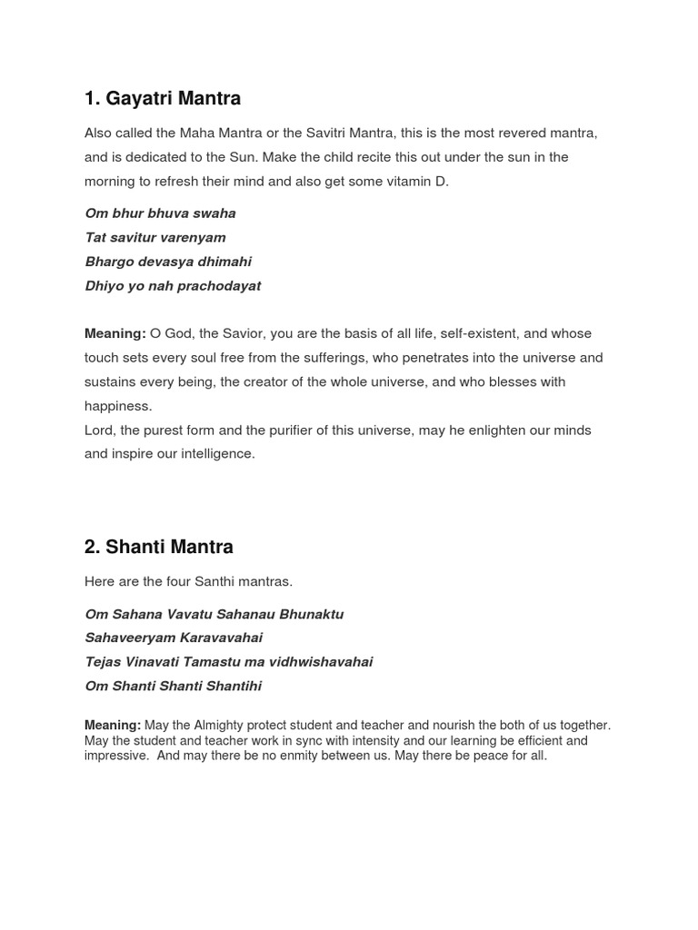 Gayatri Mantra and Its Significance | PDF | Devi | Monotheistic Religions