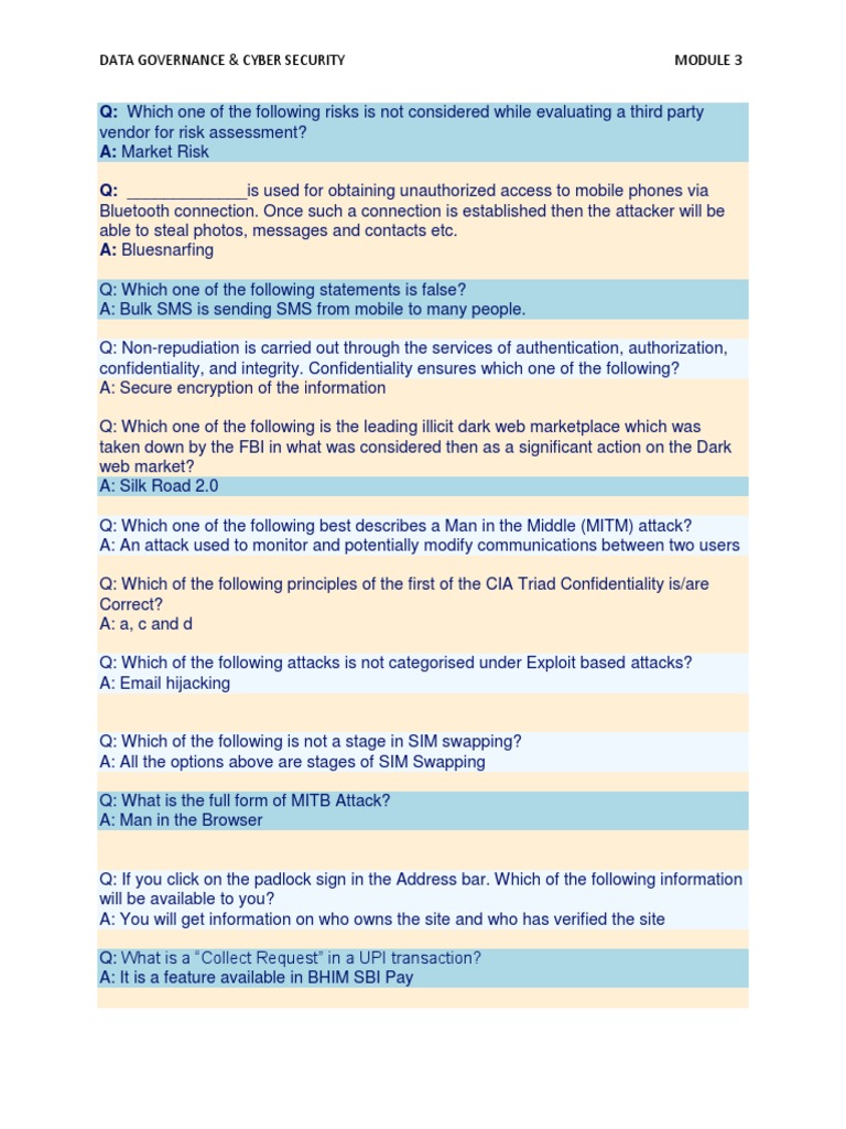 Data Governance in Cyber Security Risks | PDF | Information Security ...