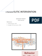 Therapeutic Intervention: Behavior Therapy CPSY 514-515 References