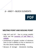 D - and F - Block Elements