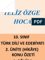 10.sinif Edebiyat Dersi 2.unite Konu Ozeti