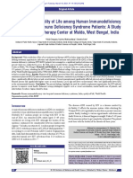 Assessment of Quality of Life Among Human Immunodeficiency Virus/Acquired Immuno Deficiency Syndrome Patients: A Study at Antiretroviral Therapy Center at Malda, West Bengal, India