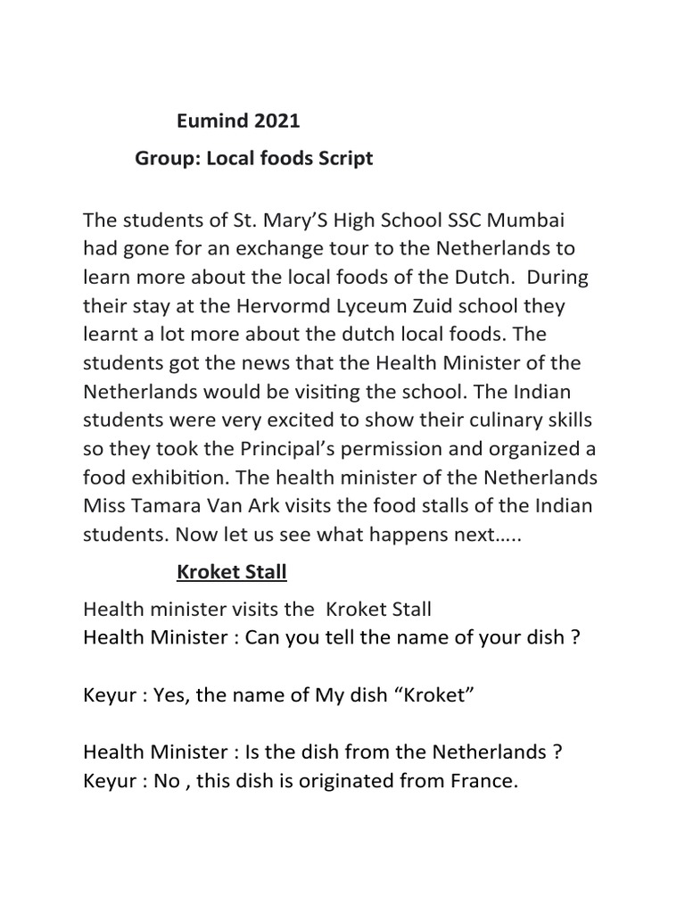 Local Foods Script | PDF | Pancake | Soup