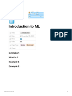 Introduction To ML: Defination What Is ? Example 1 Example 2