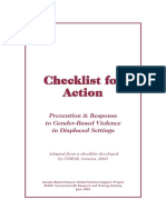 Checklist For Action Prevention and Response To GBV in Displaced Settings
