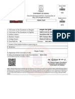 University of Dhaka 7251: Admit Card