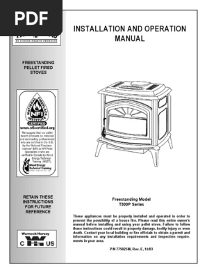 Whitfield Traditions Pellet Stove Manual | PDF | Chimney | Stove