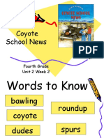 Coyote School News: Fourth Grade Unit 2 Week 2
