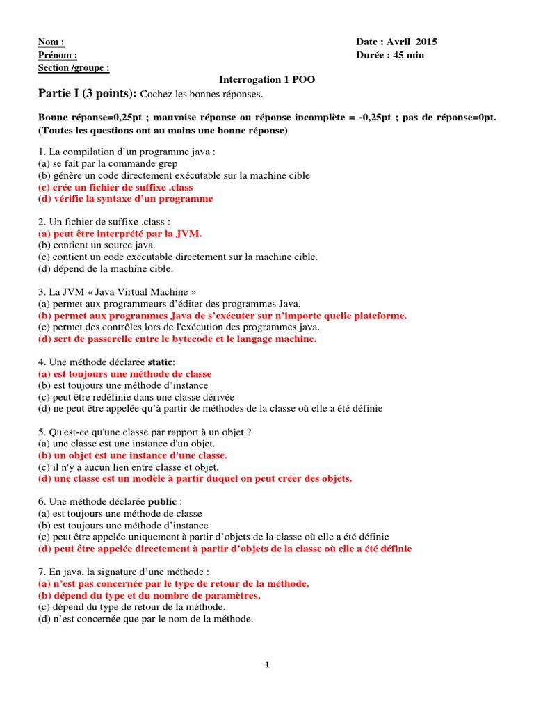 Classes et Objets en Java | PDF | Classe (informatique) | Java (Langage ...