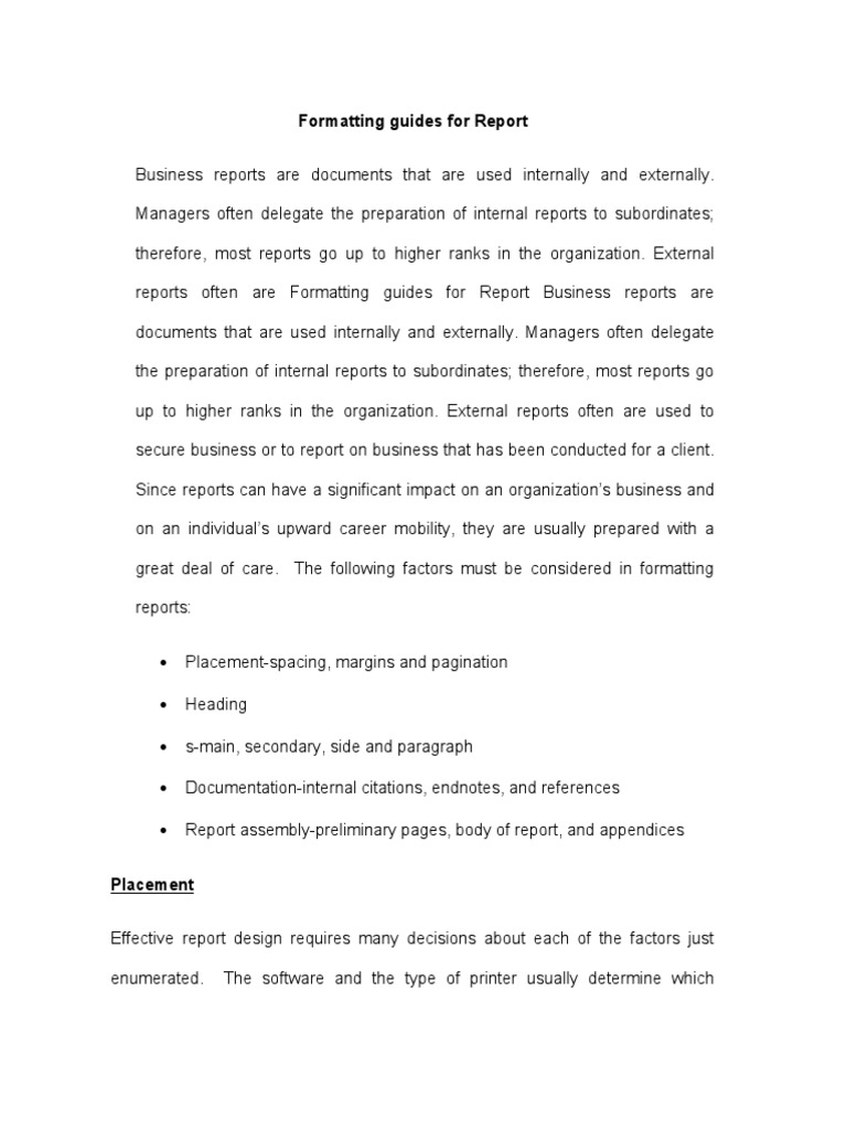Business Report Formatting Guide | PDF | Citation | Communication Design